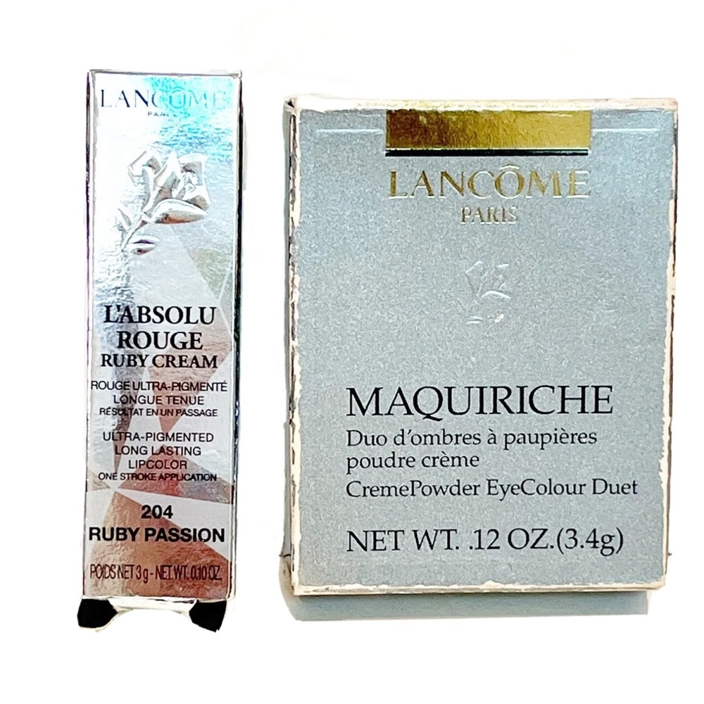 Lancôme Paris Ruby Passion L’Absolu Rouge Lipstick Maquiriche Eye Colour Duet